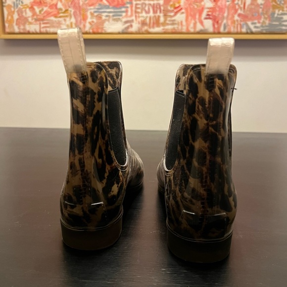 J. Crew Leopard Rain Booties Size 8.5 - Picture 4 of 4